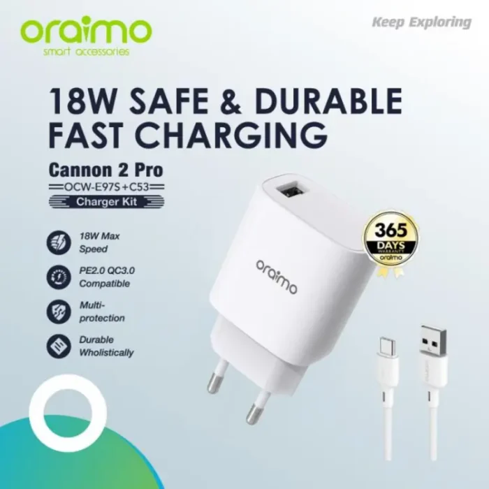 Oraimo Cannon 2 Pro Charger Type-C 18W 2