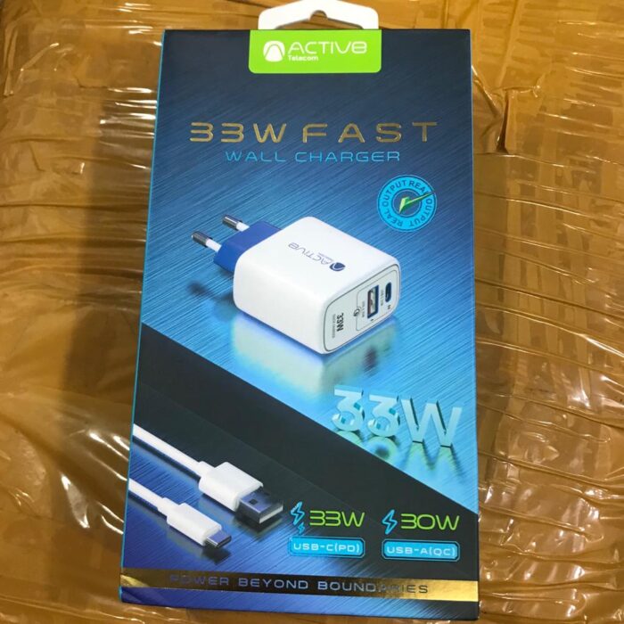 Active 33W PD 30W USB Fast Wall Charger QC 3.0 2