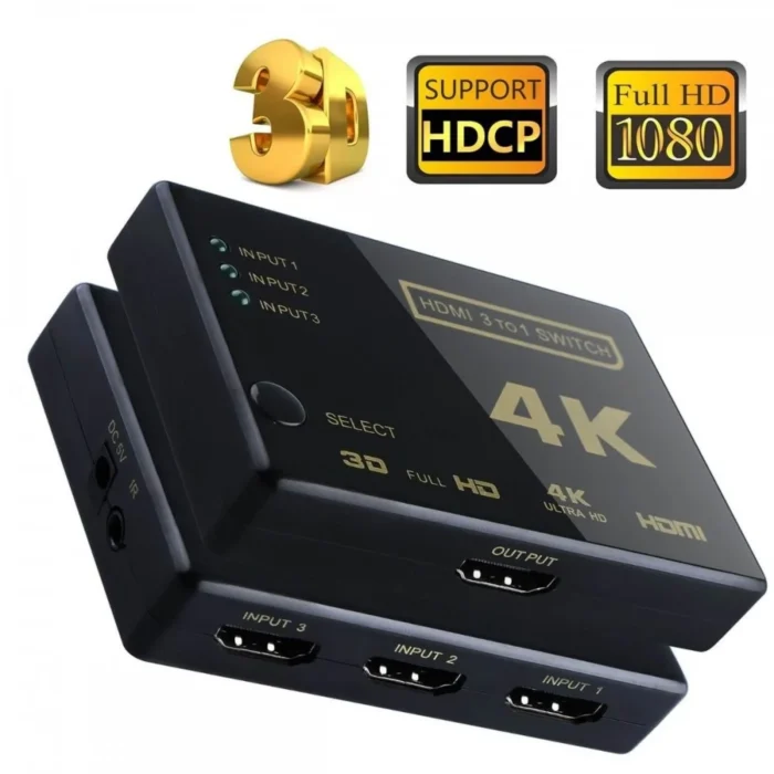 4K HDMI Switch With Remote Control (3 Input- 1 Output) 1