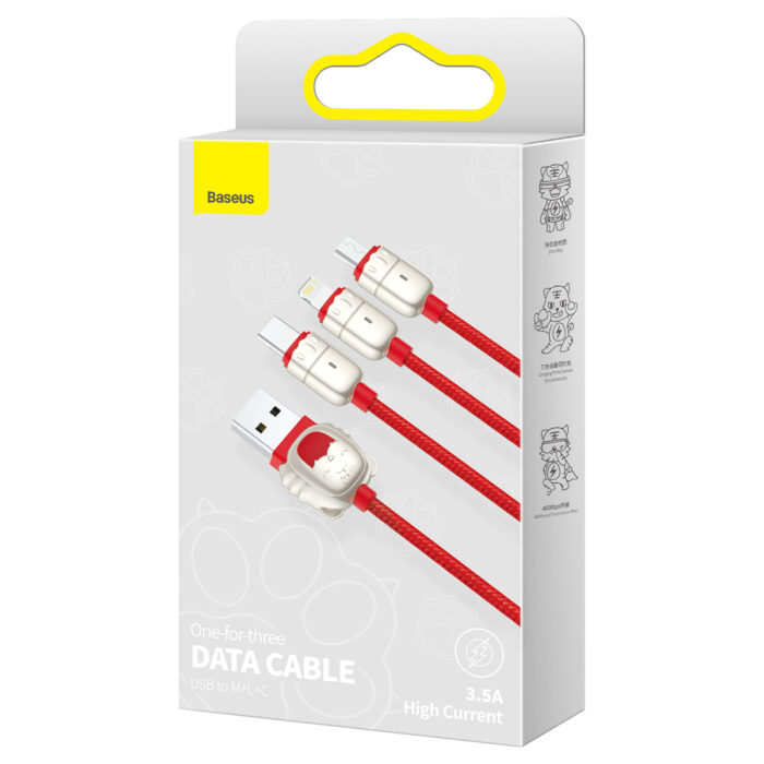 Baseus One-for-Three Data Cable USB 2