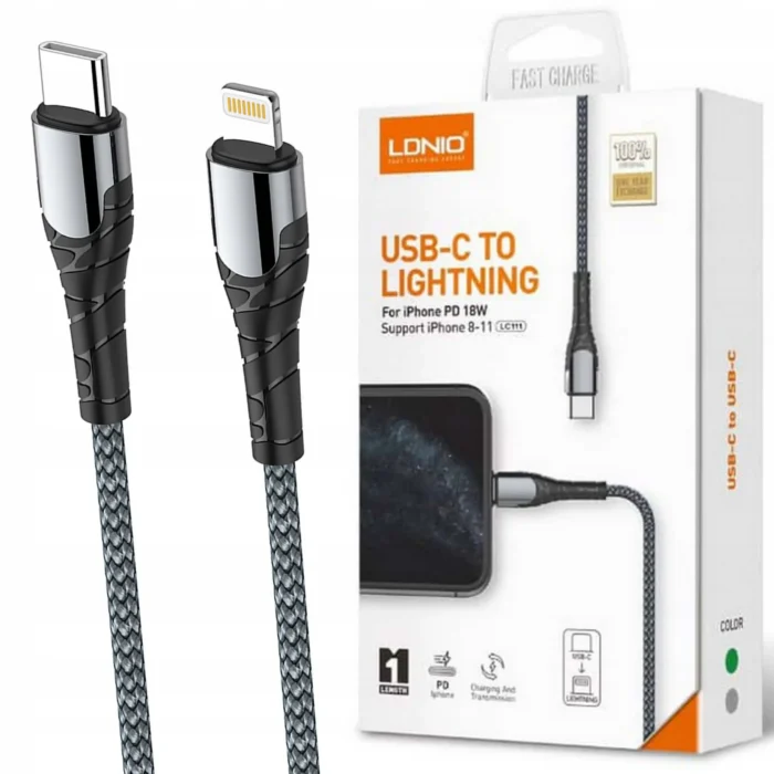 LDNIO LC111 USB Type-C To Lightning 30W Cable For iPhone 1