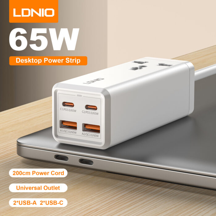 LDNIO SC1418 65W PD Desktop Power Strip with Power Socket 1