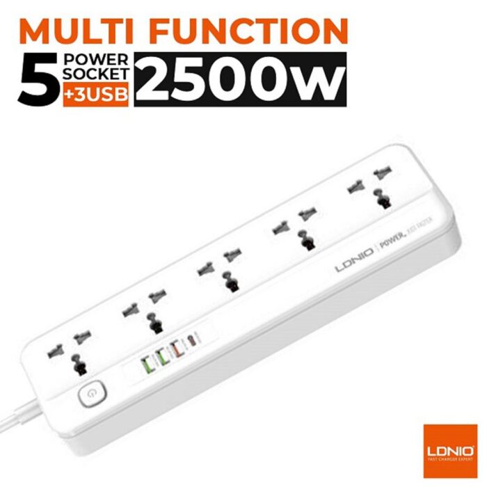 LDNIO SC5415 Power Strips 5 Way Outlet with USB Ports 1