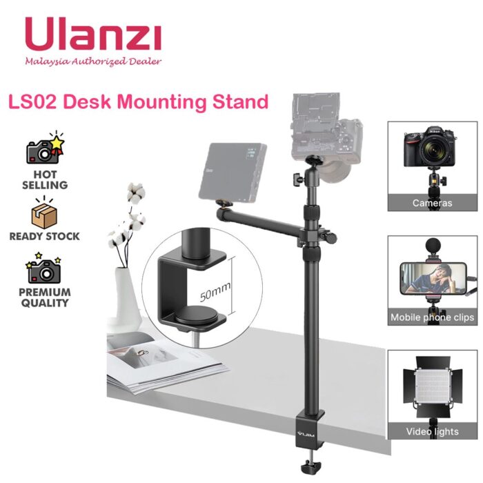 Ulanzi VIJIM LS02 Overhead Desk Mount Stand for DSLR, DSLR & Ring Lights 1