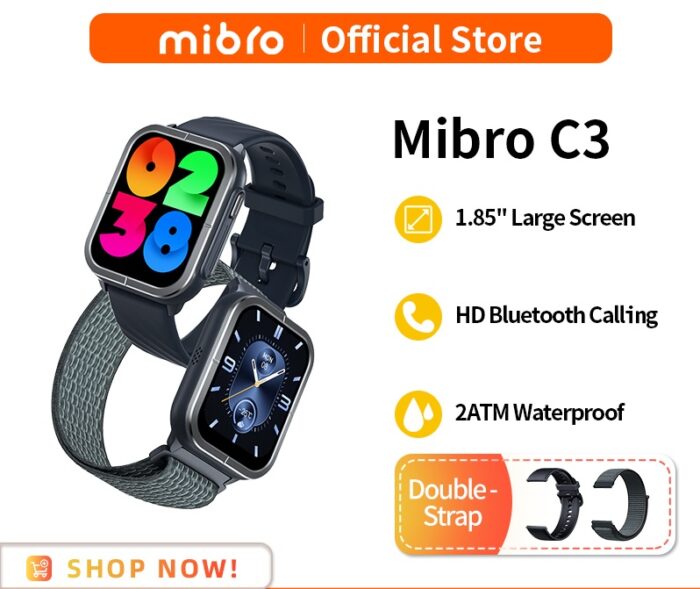 Mibro C3 Calling Smart Watch 2ATM with Dual Straps 2