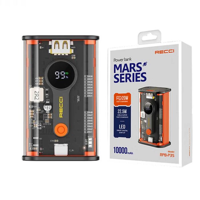 RECCI RPB-P35 Mars Series 10000mAh 22.5W Fast Charging Power Bank 1