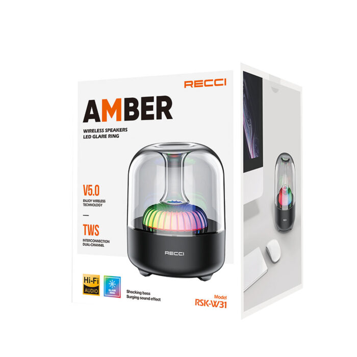 RECCI RSK-W31 LED Light Amber Wireless Speaker 2