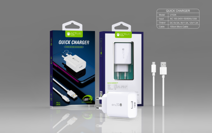 Active 18W Quick Charger (Micro Cable) 1