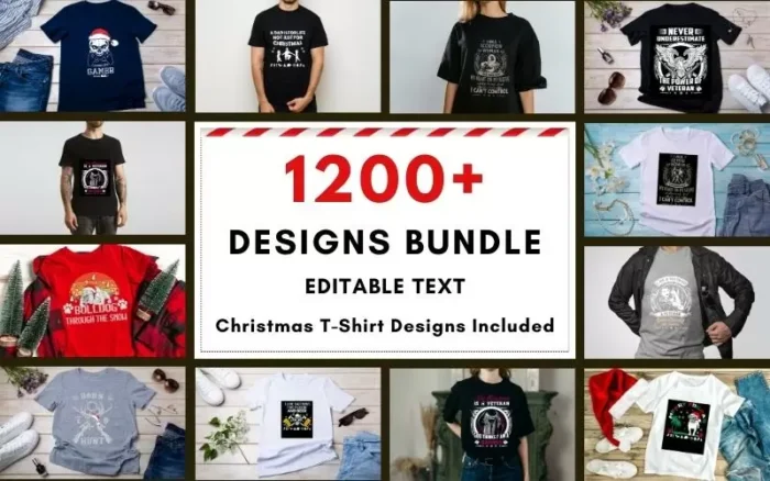 1200+ Christmas T-Shirt Design Mega Bundle 1