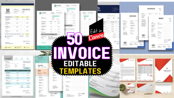 50+ Editable Invoice Graphic Canva Template 1