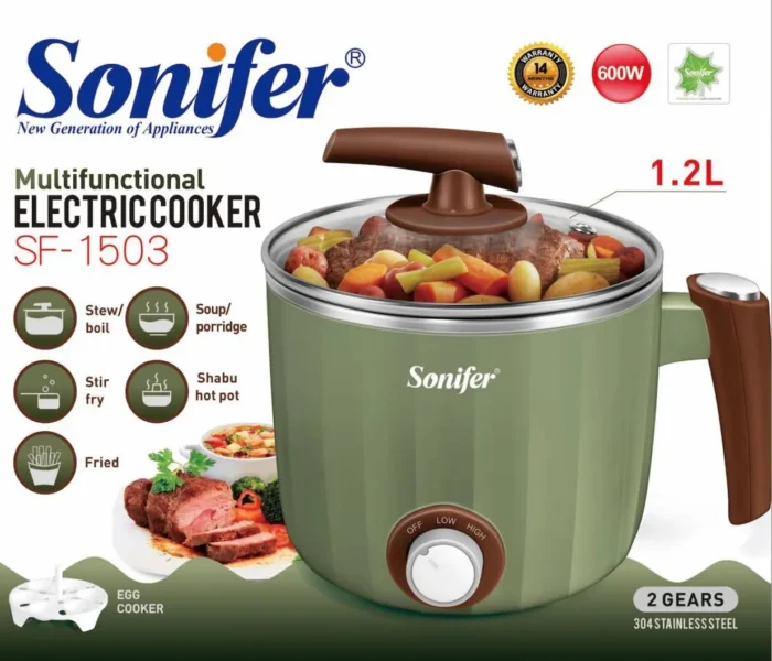 Sonifer SF-1503 Multifunctional Electric Cooker – 1.2L 2