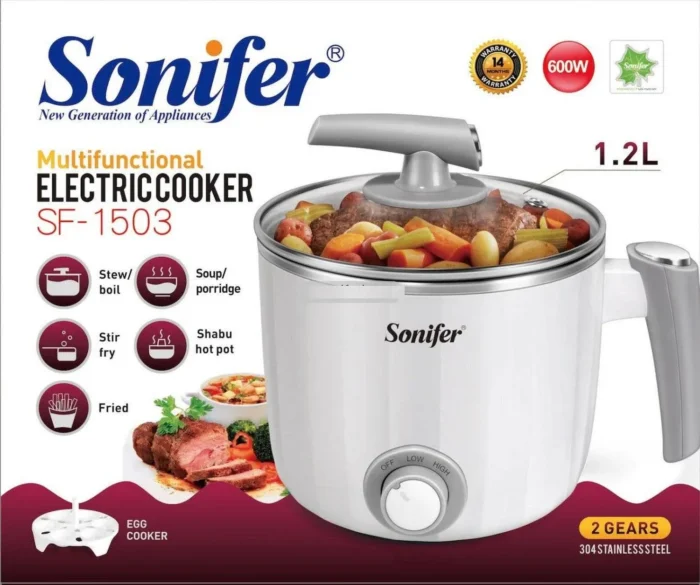 Sonifer SF-1503 Multifunctional Electric Cooker – 1.2L 1